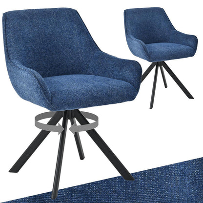 Drehbarer Esszimmerstuhl Set Dunkelblau – Modern & Komfortabel