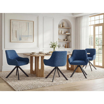 Drehbarer Esszimmerstuhl Set Dunkelblau – Modern & Komfortabel