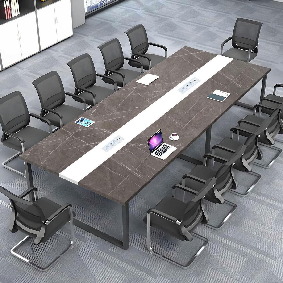 Konferenztisch groß mit Kabelmanagement – Modern & Stabil