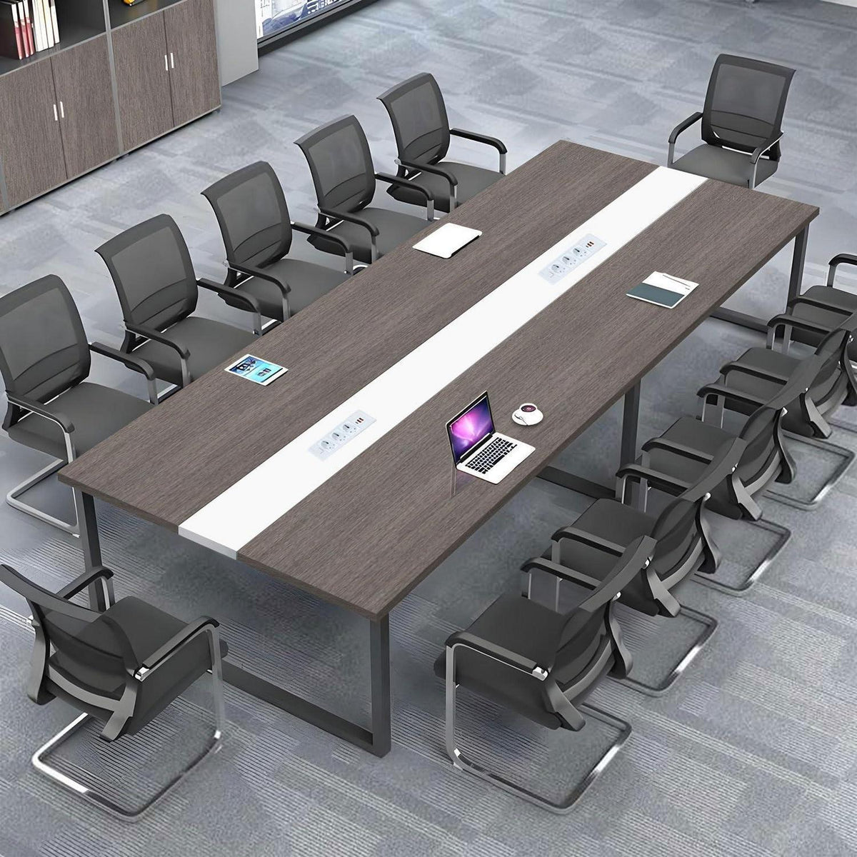 Konferenztisch F240 – Modern, Kabeldurchführung, Büro & Meeting