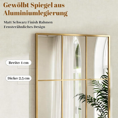 Ganzkörperspiegel mit Ständer – Goldener Metallrahmen, 180x76 cm