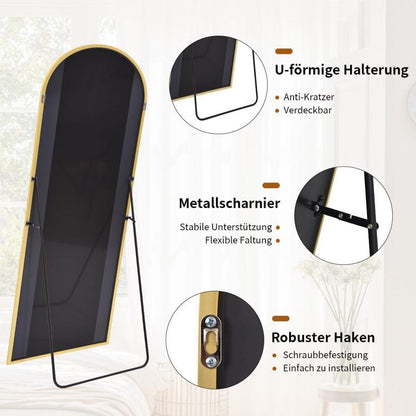 Ganzkörperspiegel Bogen Gold – 95x195cm, Stand- & Wandspiegel