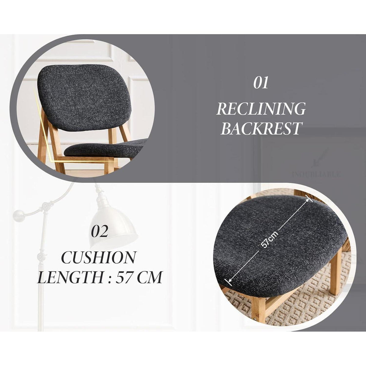 Loungesessel Grau, Chenille & Holzbeine – Bequemer Akzentstuhl