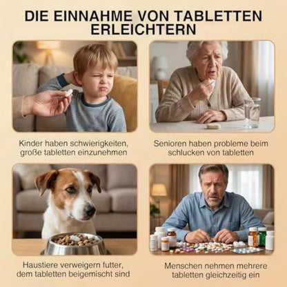 Tablettenmörser Set mit Pillendose & Bürste – Fein Mahlen