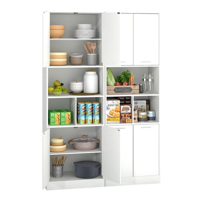 Hochschrank Küche Weiß | 60cm Breit, 5 Ebenen & 2 Türen