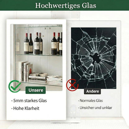 Glasvitrine Standvitrine Schwarz – Modern & 80x36x165cm