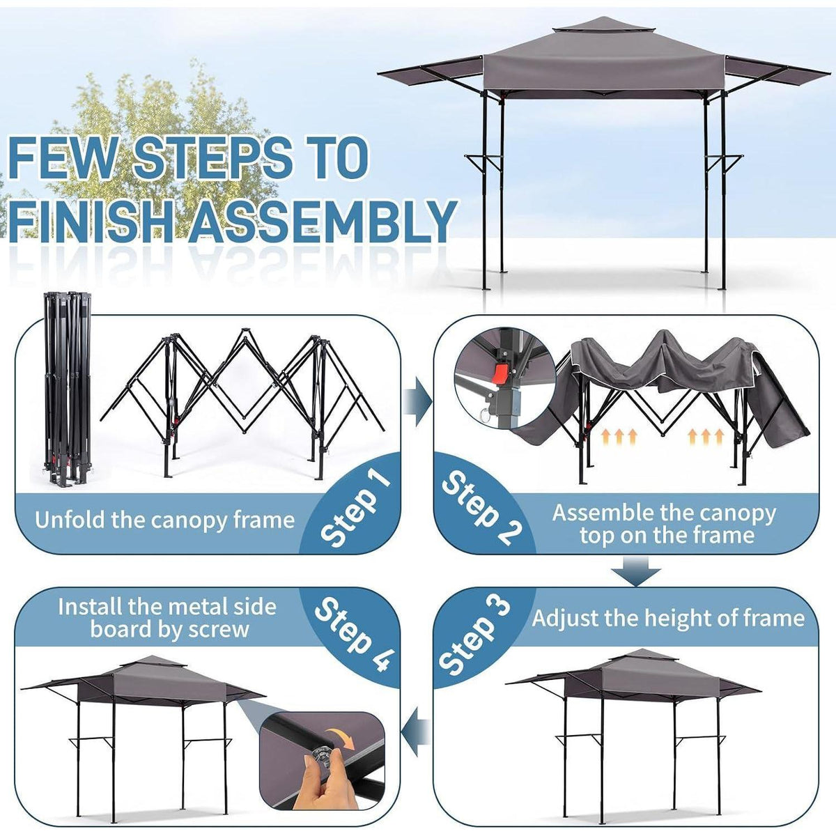 Faltbarer Grillpavillon 380x100x240 cm – Wetterfest & Robust
