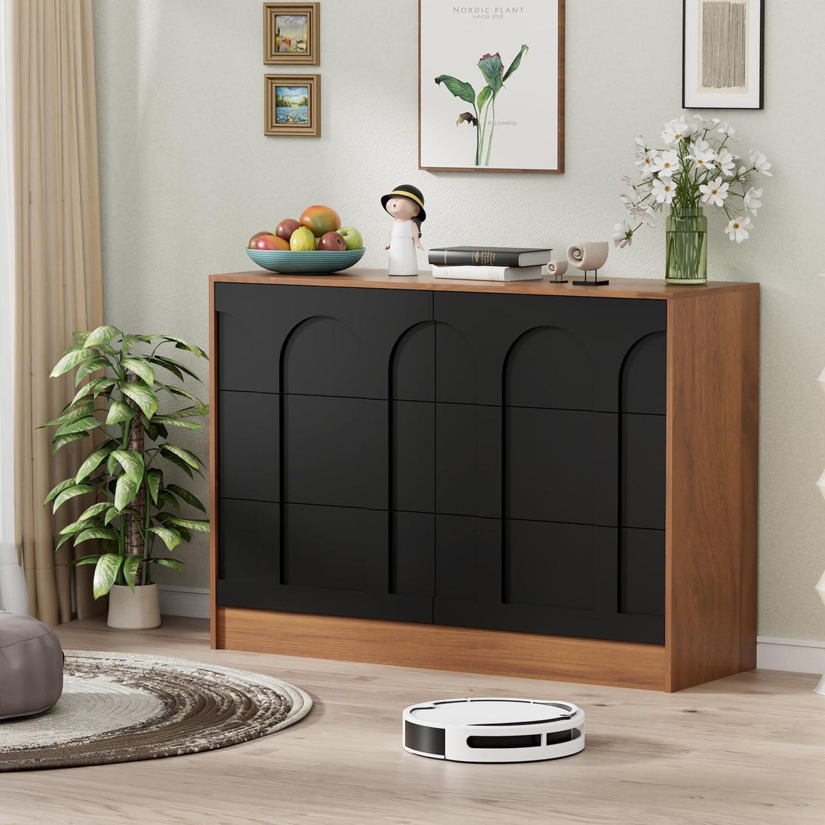 Moderne Kommode mit 6 Schubladen – 100x34x72 cm