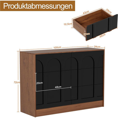 Moderne Kommode mit 6 Schubladen – 100x34x72 cm