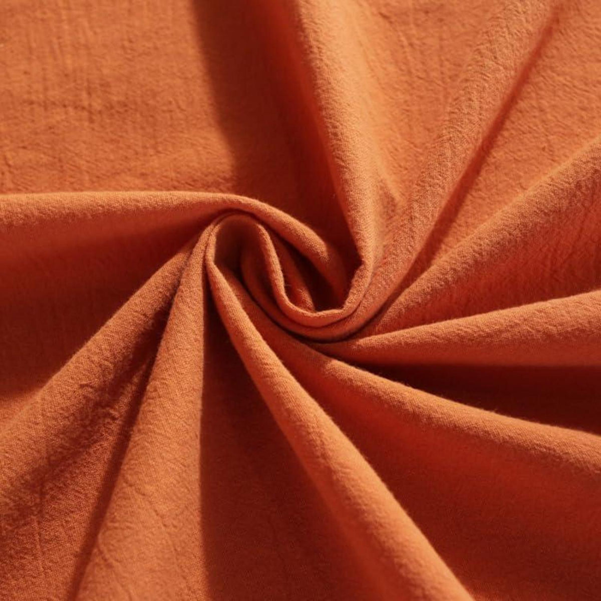 Baumwoll-Leinen Tischdecke Rüschen 140x300cm – Braun-Orange