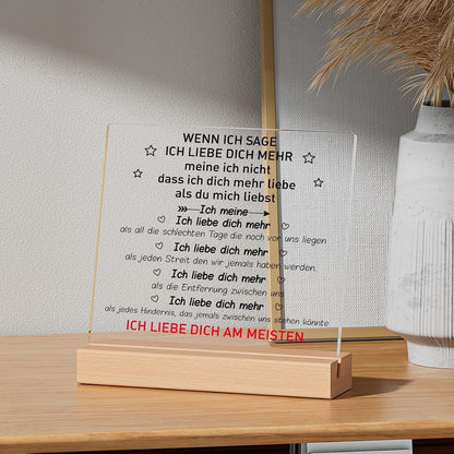 Acryl Dekoration "Ich Liebe Dich" - Paar Geschenk Jahrestag