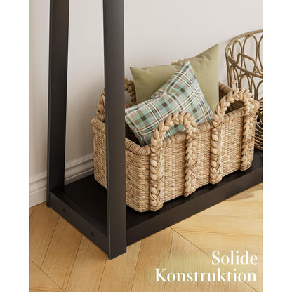 Konsolentisch Holz Schwarz – 2-Stufig mit Stauraum