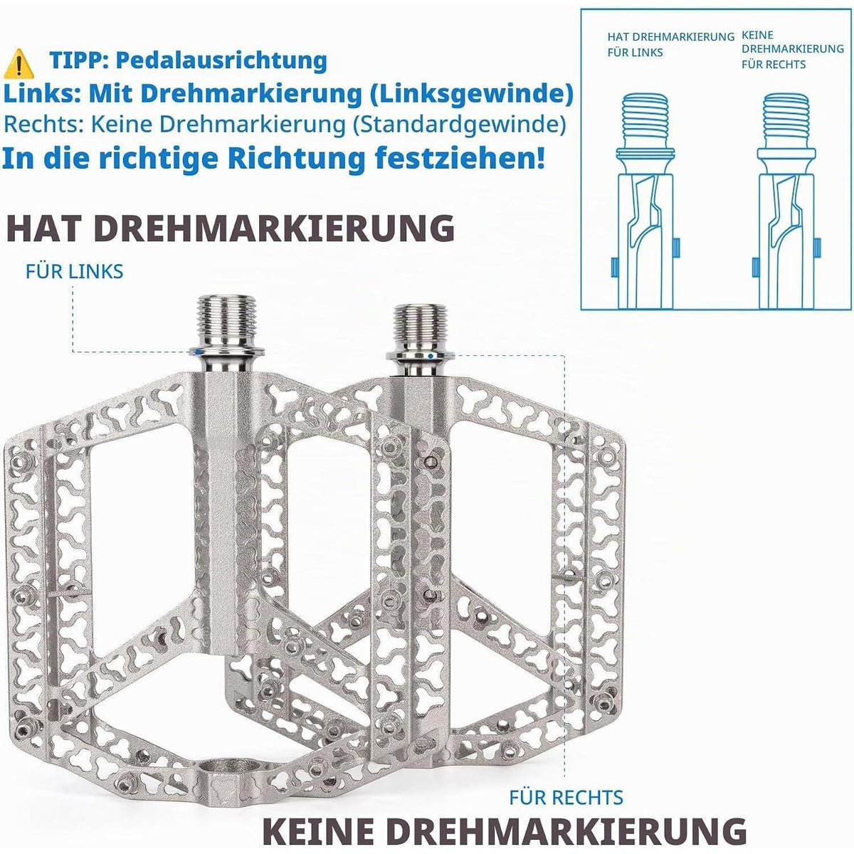 GEWAGE Fahrradpedale mit Reflektoren & Anti-Rutsch-Profil
