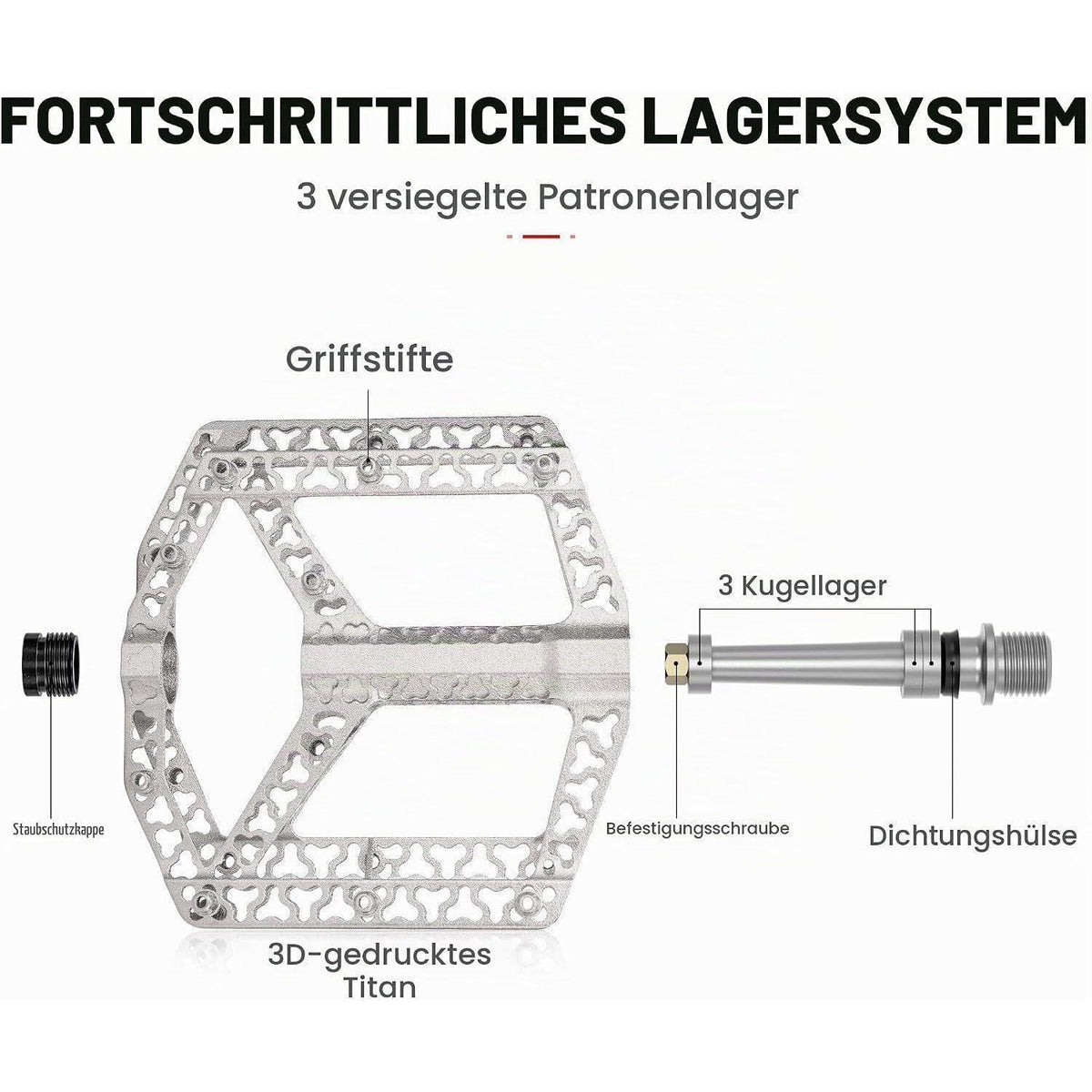 GEWAGE Fahrradpedale mit Reflektoren & Anti-Rutsch-Profil