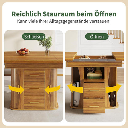Ausziehbarer Esstisch Walnut – 118-158 cm, Platz für 6 Personen