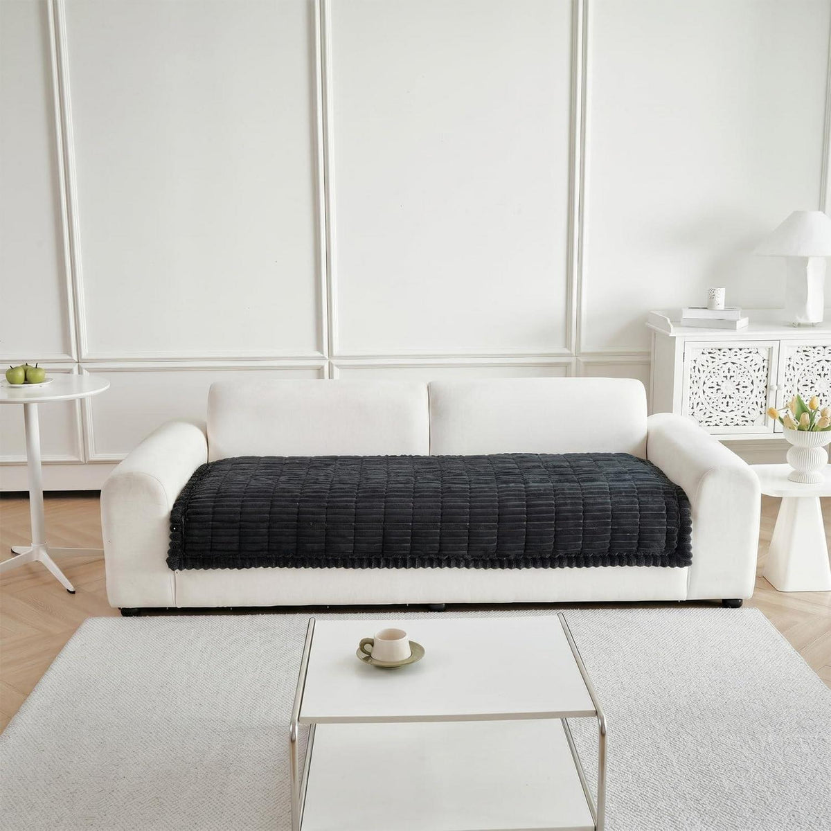 Dicker Sofaüberzug Schwarz 90x210cm - Rutschfest & Komfortabel