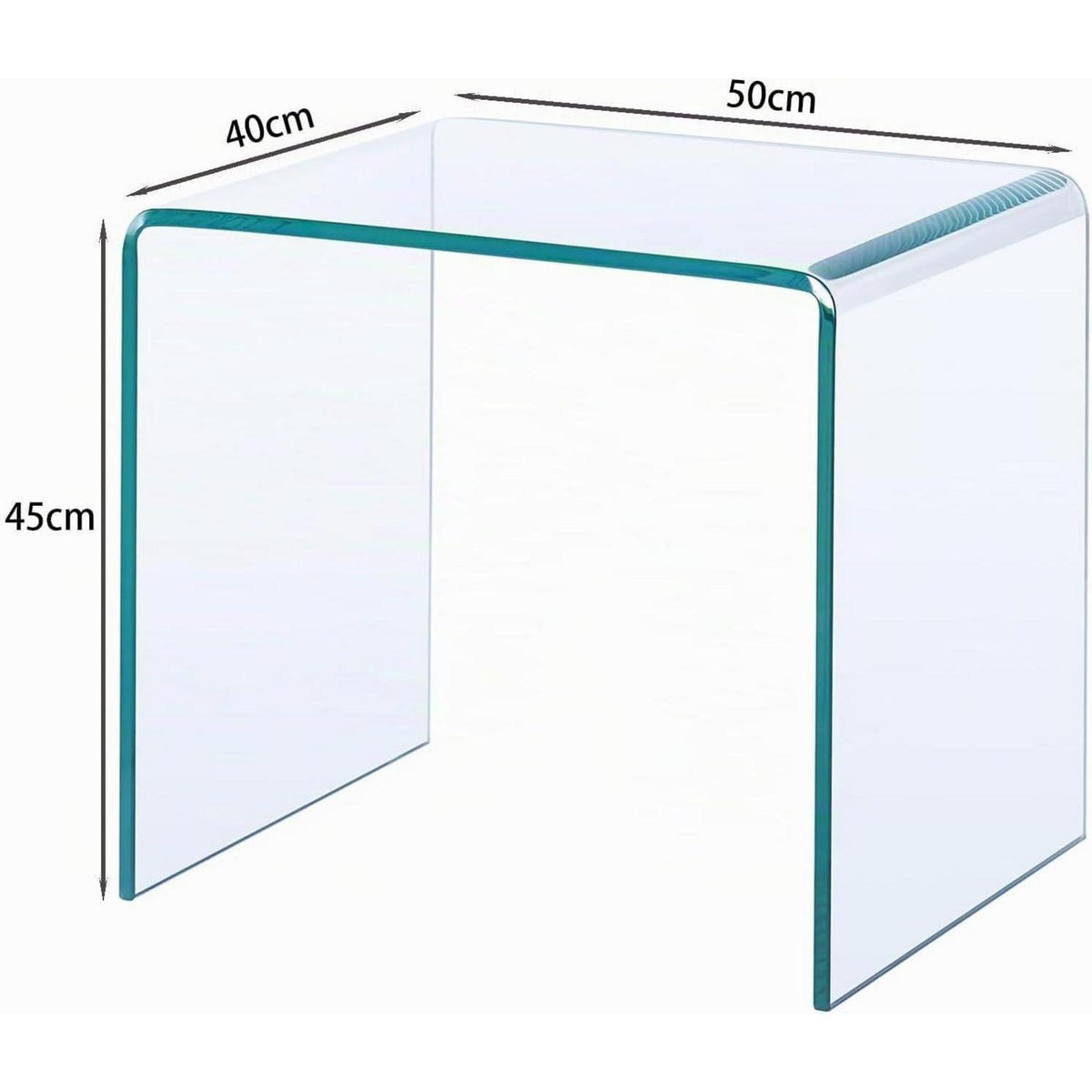 Moderner Glastisch U-Form – Beistelltisch für Sofa & Bett