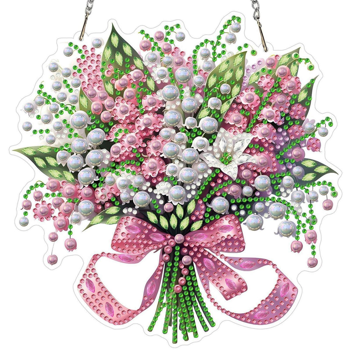 Diamantmalerei Maiglöckchen Blumen Bild Hängedeko DIY Set