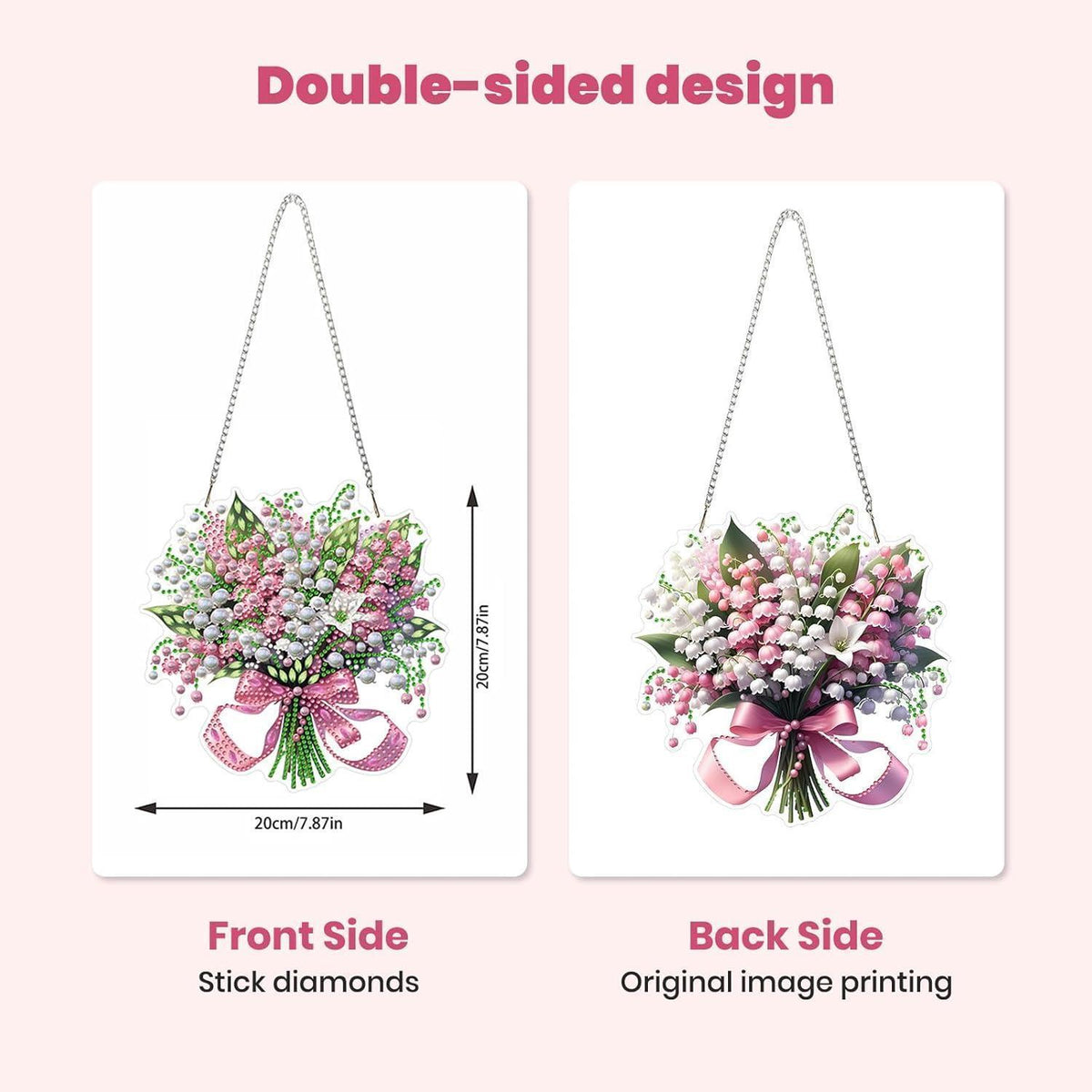 Diamantmalerei Maiglöckchen Blumen Bild Hängedeko DIY Set