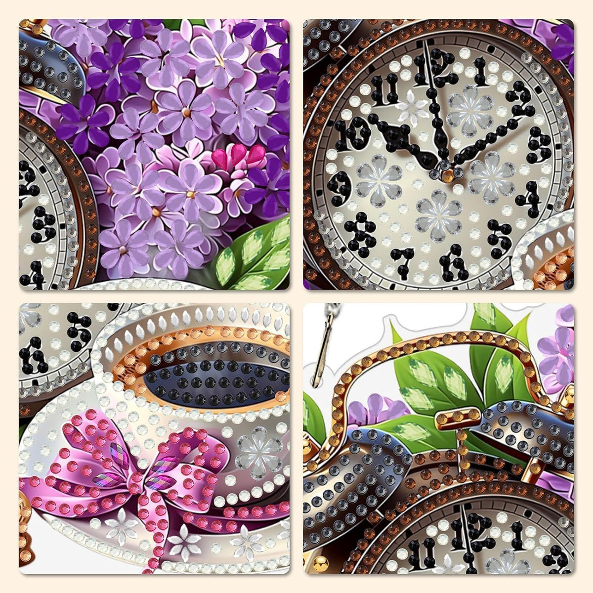 Blumen Kaffee Diamantmalerei Anhänger – DIY Fensterbild für Erwachsene