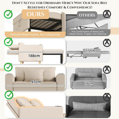 Extrabreites Schlafsofa 97cm mit Bettkasten & Verstelllehne