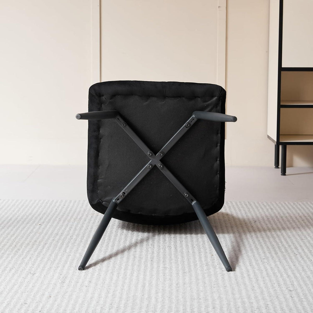 Moderner Esszimmerstuhl Set (8er) – Samt & Schwarz
