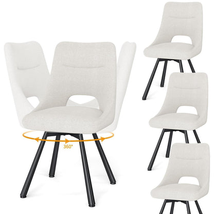 Drehbarer Esszimmerstuhl Set 4er – Beige, Modern & Komfortabel