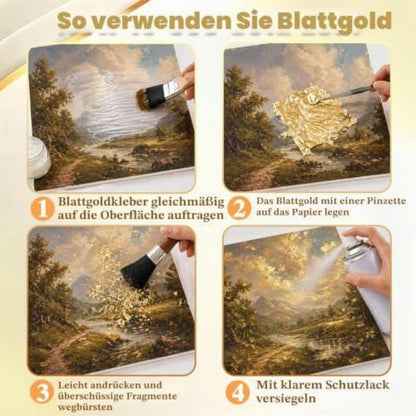200 Blatt Blattgold Imitation – Goldfolie zum Basteln & Dekorieren