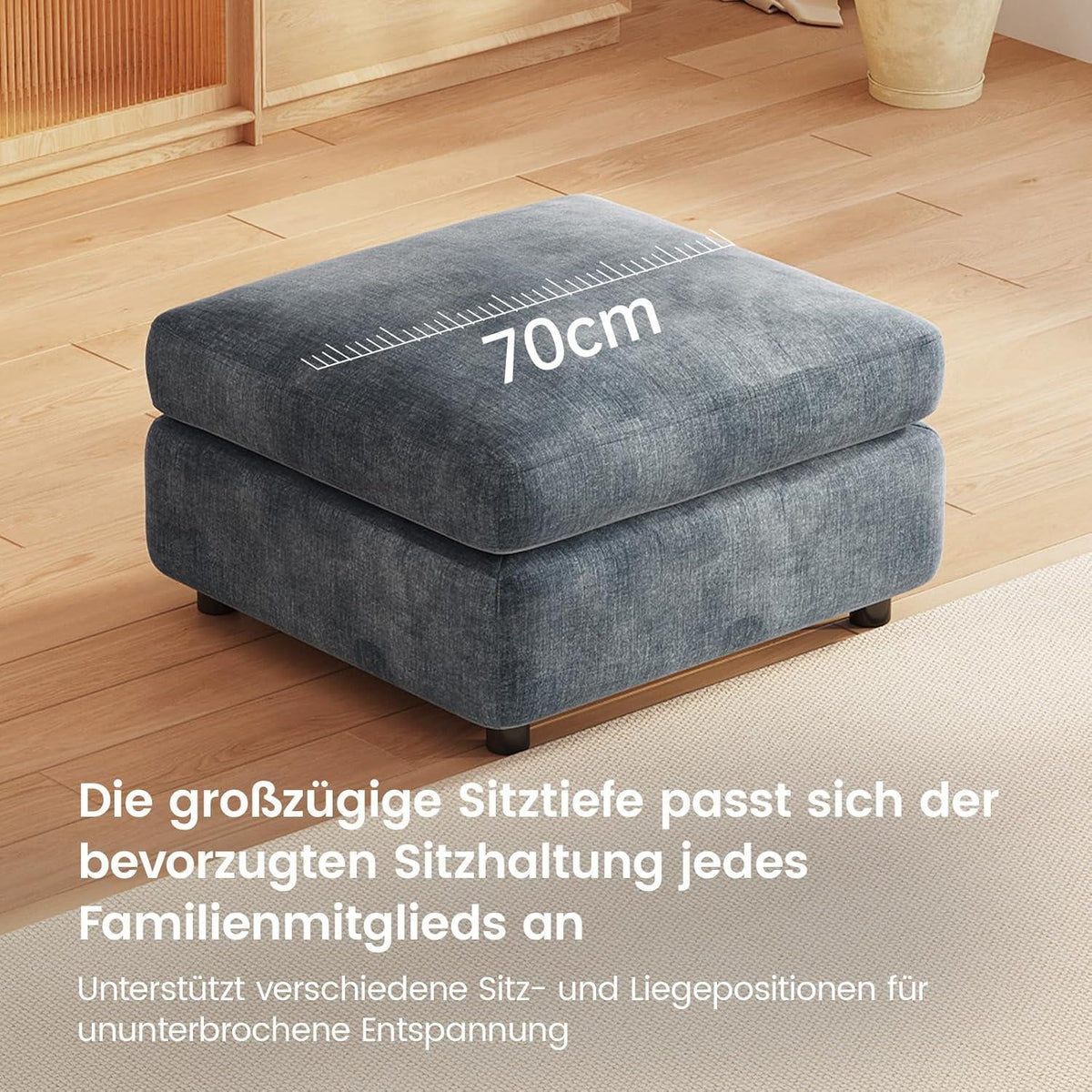 Sitzhocker mit Stauraum – Gepolsterter Fußhocker für Wohnzimmer