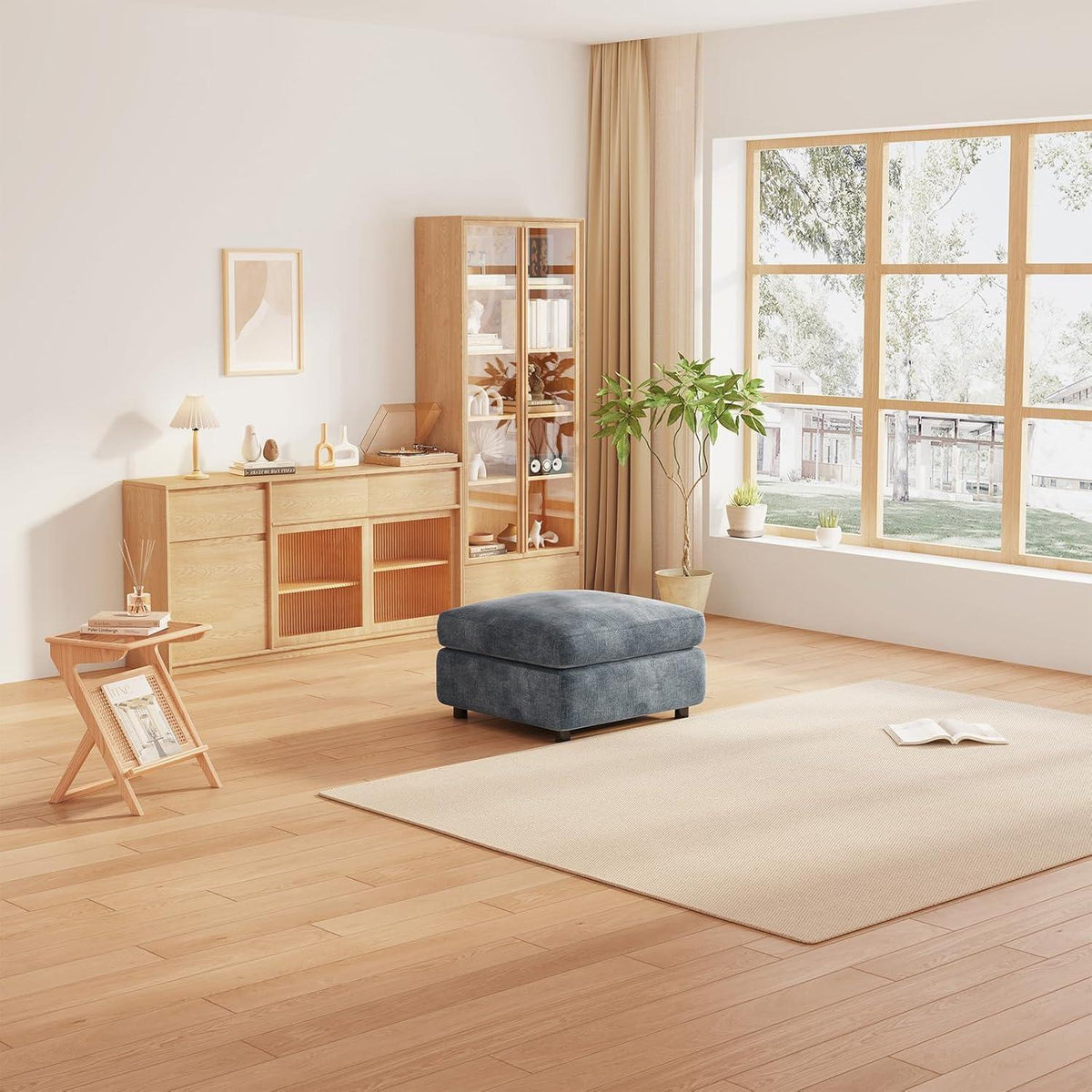 Sitzhocker mit Stauraum – Gepolsterter Fußhocker für Wohnzimmer