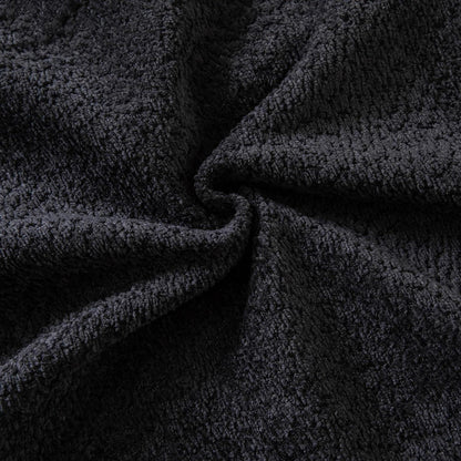 2x Chenille Kissenbezug Schwarz 30x50cm - Weiche Bouclé Optik