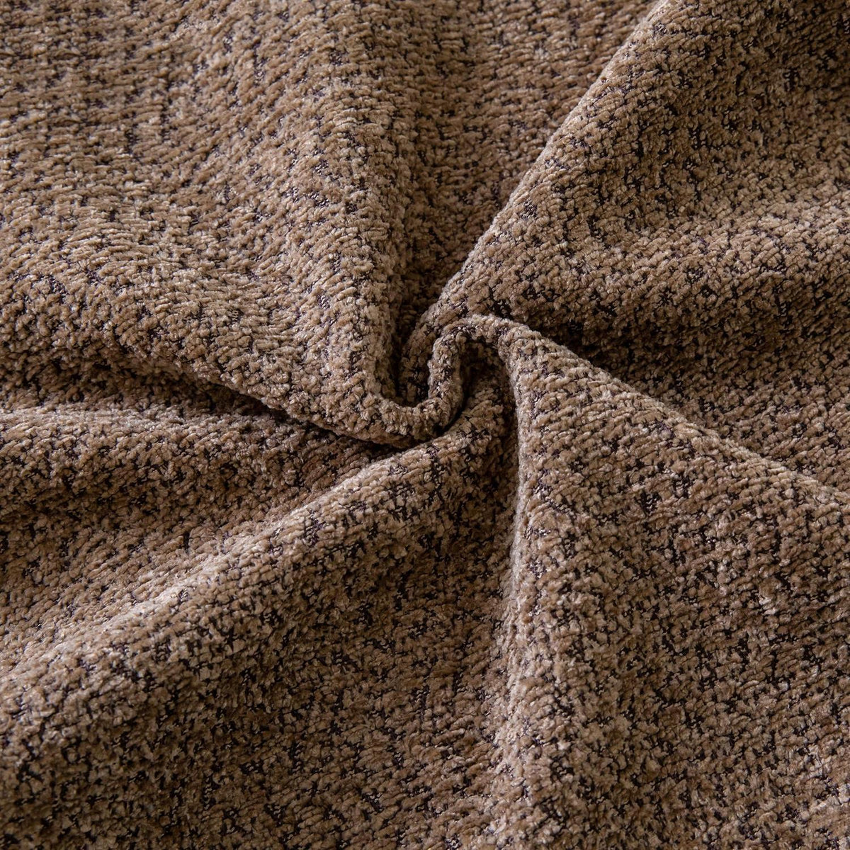 2x Chenille Kissenbezug 40x40cm Braun - Weiche Bouclé Optik
