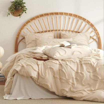 Getuftetes Bettwäsche-Set Beige 135x200cm – Boho Chic