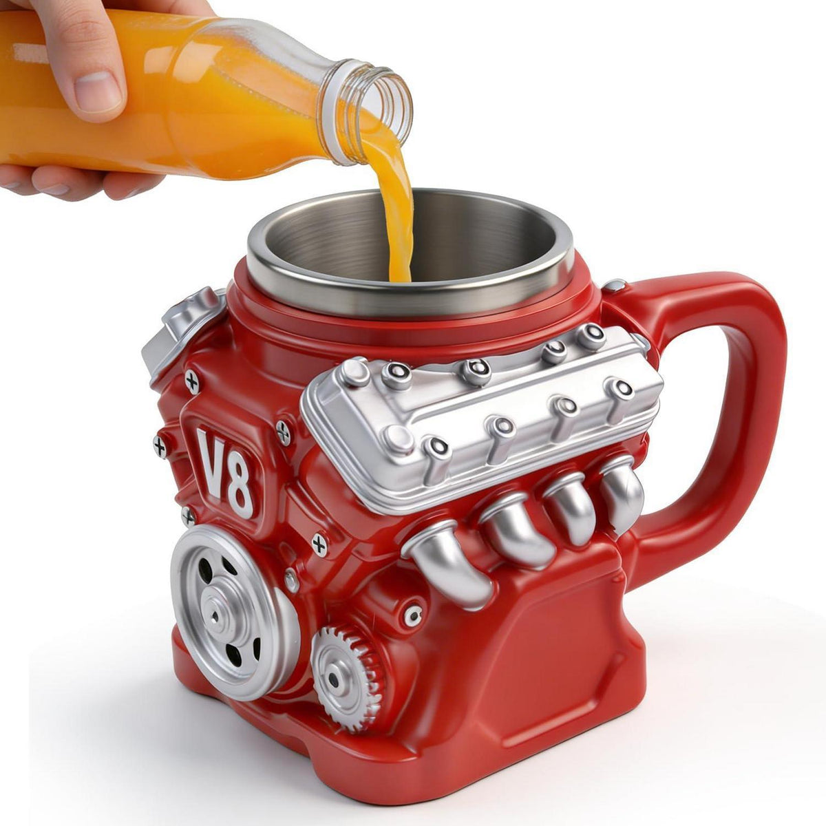 V8 Motor Kaffeetasse – 3D Motorsägen Design Becher