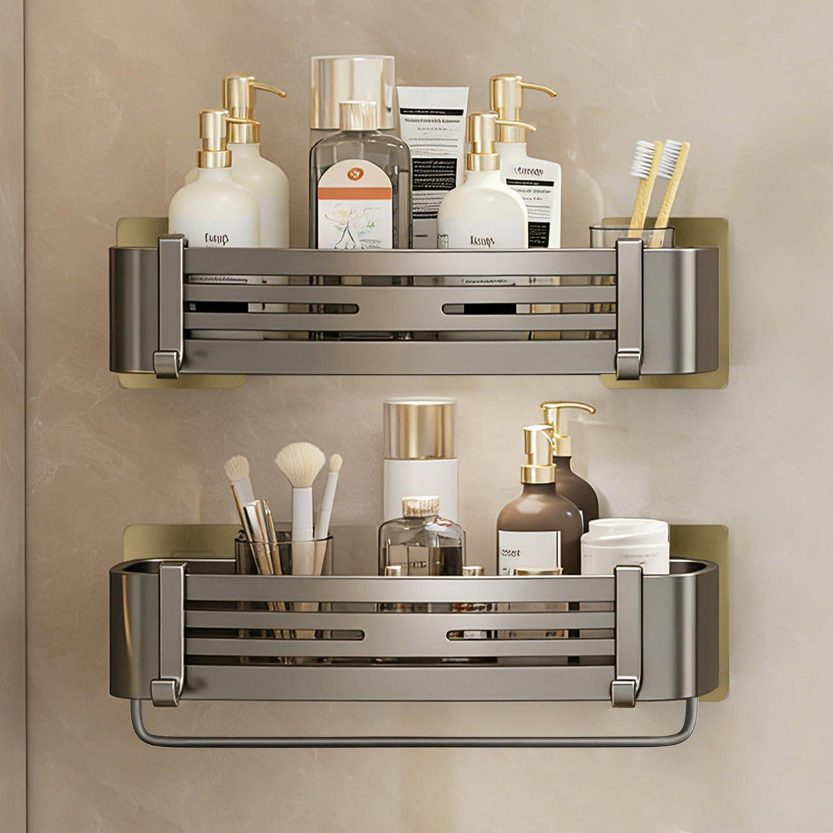 Duschablage ohne Bohren – Rostfreies Duschregal 2er-Set