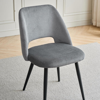 Esstisch Set mit 6 Cord-Stühlen – Modernes Esszimmer-Ensemble