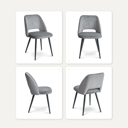 Esstisch Set mit 6 Cord-Stühlen – Modernes Esszimmer-Ensemble