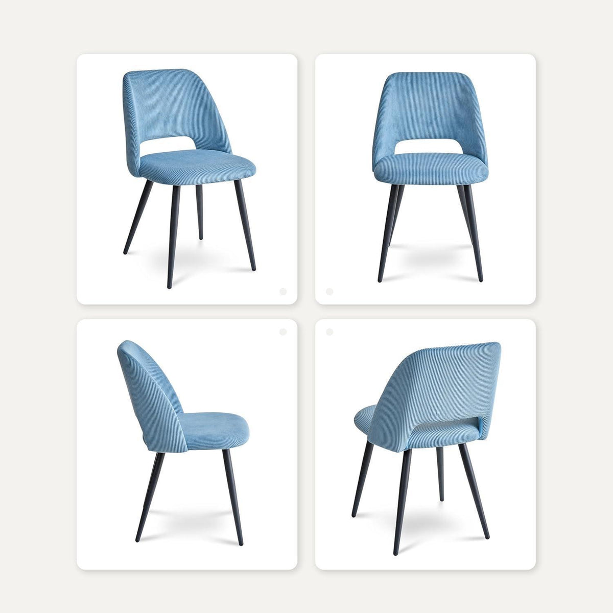 Moderner Esstisch Set mit 6 Cord-Stühlen (140x80cm)