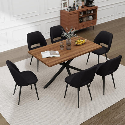 Esstisch Set mit 6 Cord-Stühlen – Modern & Komfortabel