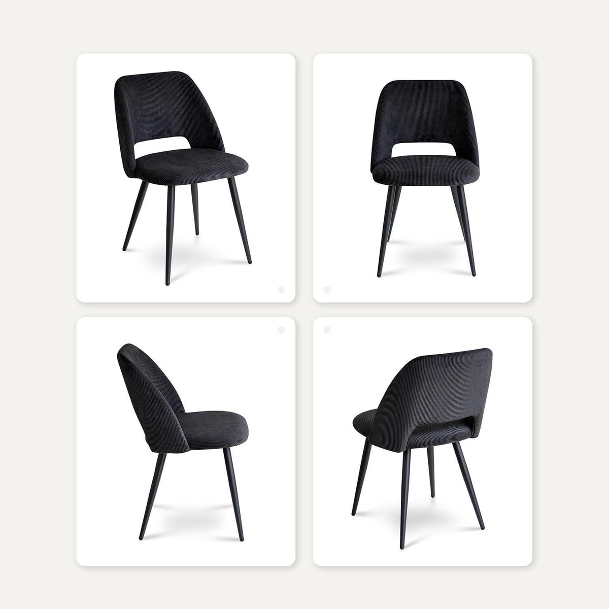 Esstisch Set mit 6 Cord-Stühlen – Modern & Komfortabel