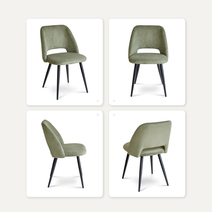 Moderner Esstisch Set mit 6 Cord-Stühlen (140x80cm)