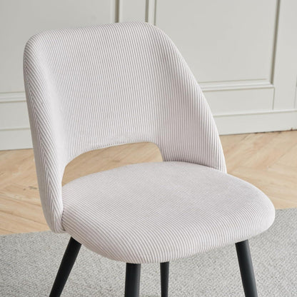 Moderner Esstisch Set mit 6 Cord-Stühlen – 140x80cm