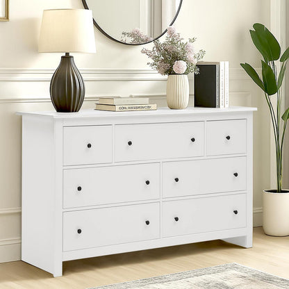 Weißes Sideboard mit 7 Schubladen – Modern & Vielseitig