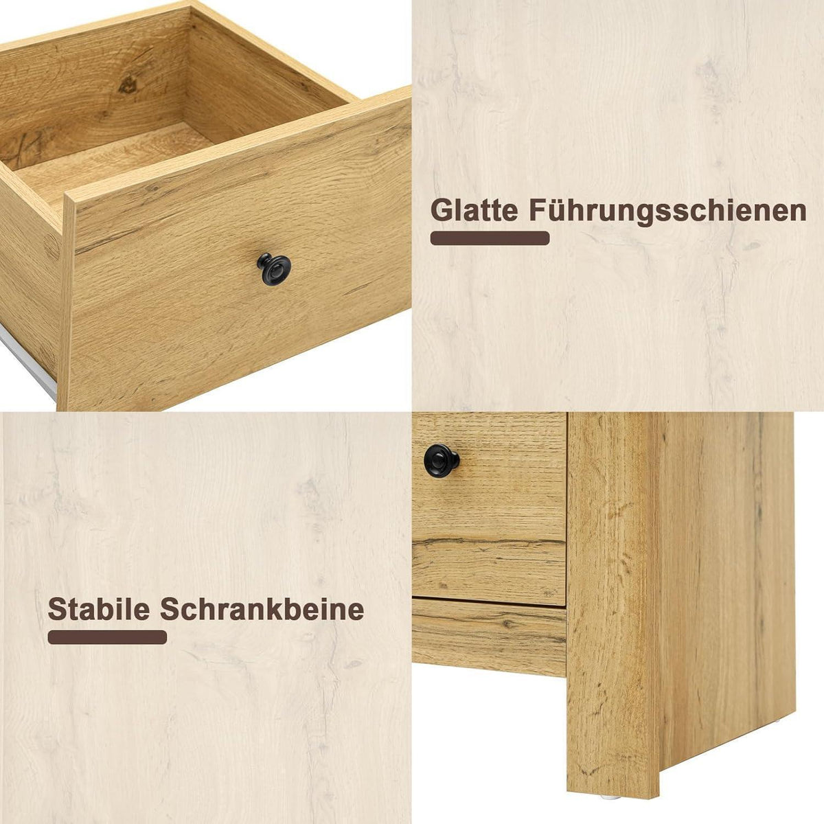 Kommode 7 Schubladen – Natürlicher Sideboard für Wohn & Schlafzimmer