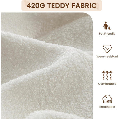 Gepolsterter Lounge-Sessel mit Teddyfleece, Weiß