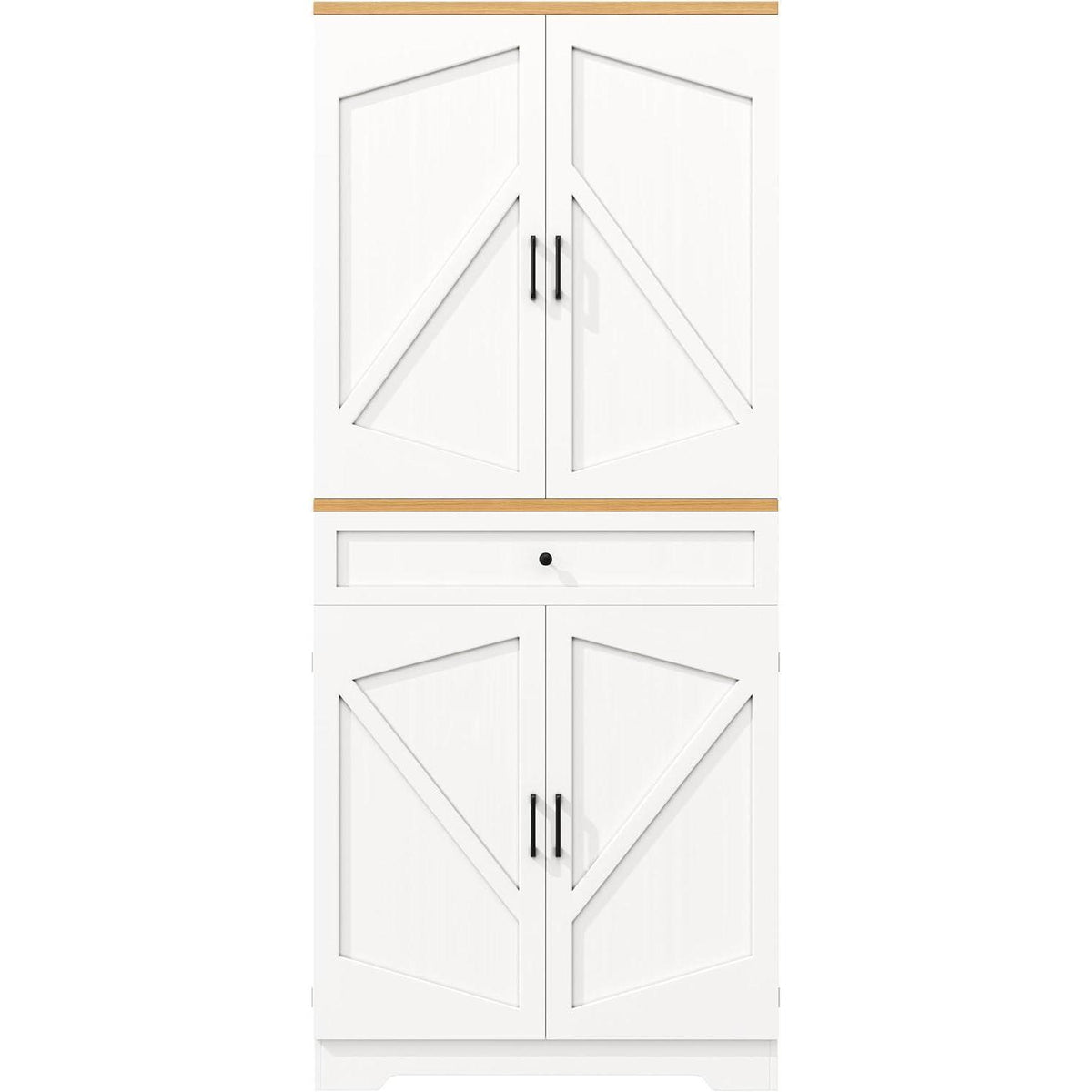 Weißer Buffetschrank mit 12 Fächern & Schubladen