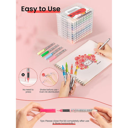 Acryl Marker 120 Farben – Automatische Tintenabgabe & Wasserfest
