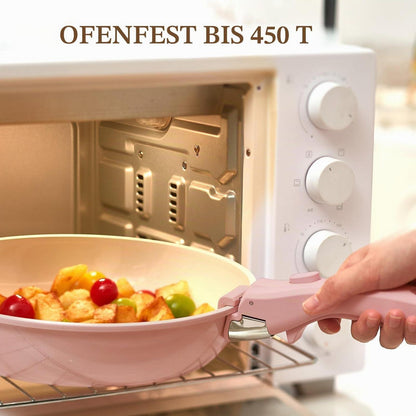23-teiliges Keramik Topfset Rosa – Antihaft & Stapelbar