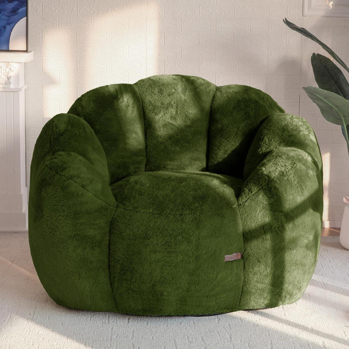 Sitzsack Erwachsene, Blumenform, Memory Foam, Grün