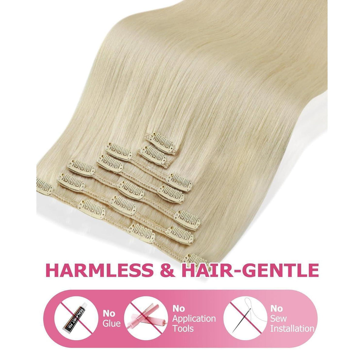 Blond Echthaar Clip-in Extensions 60cm – Remy Haar, 120g